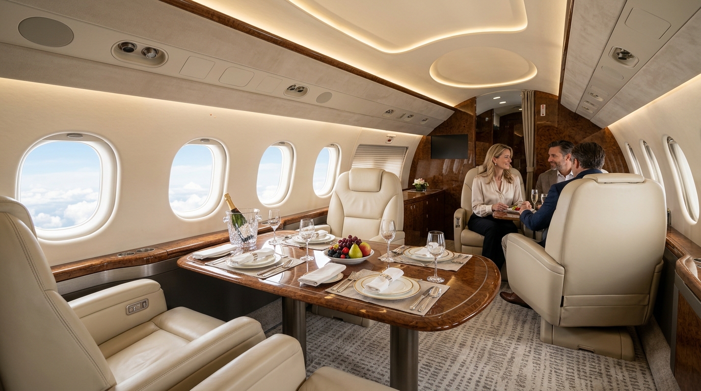 Executive Conference Grouping & Fine In-Flight Dining Suite